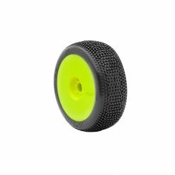 Promo 😉 Outlet 🛒 AKA PRODUCTS, INC. 1/8 Impact Medium Long Wear Pre-Mounted Tires, Yellow EVO Wheels (2): Buggy ⌛ 🥰