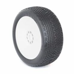 New 🥰 Brand new ⌛ AKA PRODUCTS, INC. 1/8 Typo Clay Pre-Mounted Tires, White EVO Wheels (2): Buggy 😀 🧨