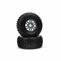 Discount 🥰 Wholesale ⭐ ARRMA 1/8 dBoots Fortress Front/Rear 2.4/3.3 Pre-Mounted Tires, 17mm Hex, Gunmetal (2) 🧨 ✨