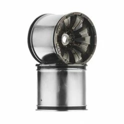 Flash Sale 🌟 Promo 🔔 Axial 1/6-1/8 Oversize 8-Spoke 3.8 Wheels, 17 & 14mm Hex, Black Chrome (2) 🌟 ❤️