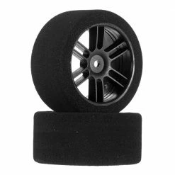 Outlet 👏 Cheap ⌛ BSR Racing Tires 1/10 30mm Nitro Touring Foam Tires, Mounted, 35 Rear, Black Wheels (2) 😉 🧨