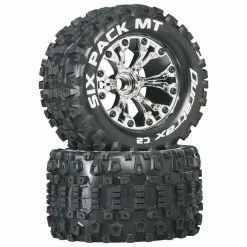 New ❤️ Best Sale ✨ Duratrax Six-Pack MT 2.8" 2WD Mounted Front C2 Tires, Chrome (2) 💯 🧨