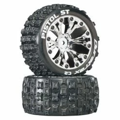 Buy 👍 Best Sale 🔔 Duratrax Pistol ST 2.8" 2WD Mounted Rear C2 Tires, Chrome (2) 😉 👏