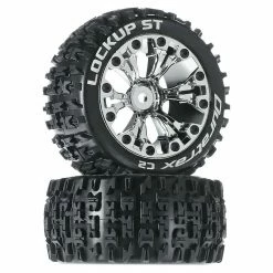Outlet ⌛ Flash Sale 🔥 Duratrax Lockup ST 2.8" 2WD Mounted Rear Tires, Chrome (2) 🔔 🔔