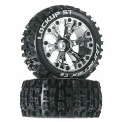 Outlet ✔️ New 👏 Duratrax Lockup ST 2.8" Mounted Offset Tires, Chrome (2) 🧨 💯