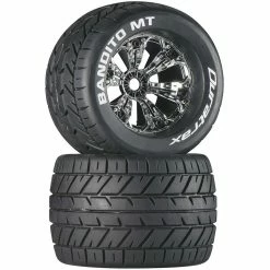 Wholesale 🎉 Wholesale ✔️ Duratrax Bandito MT 3.8" Mounted 1/2" Offset Tires, Chrome (2) 😉 🎁