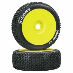 Buy 👏 Wholesale 🎉 Duratrax X-Cons 1/8 C3 Mounted Buggy Tires, Yellow (2) 🥰 👍