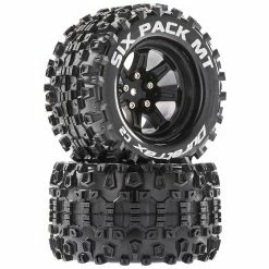 Brand new 🥰 Cheap 🎉 Duratrax Six Pack MT 2.8 Mounted Tires, Black 14mm Hex (2) 🥰 🛒