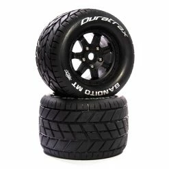 Best Pirce ⭐ Brand new ⌛ Duratrax Bandito MT Belt 3.8" Mounted Front/Rear Tires 0 Offset 17mm, Black (2) 🎁 😀