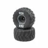 Discount 🔔 Cheap 🎉 ECX Right/Left Premounted Tire, Gray Wheel (2): 1/10 2WD Axe MT ❤️ 🔥
