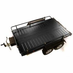 Best Sale 🧨 Outlet 🥰 Integy Alloy Flatbed Dual Axle Car Trailer, Black: 1/10 RC 🌟 🥰