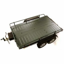 Flash Sale ⌛ Brand new 🥰 Integy Alloy Flatbed Dual Axle Car Trailer, Gunmetal: 1/10 RC ✔️ 👍