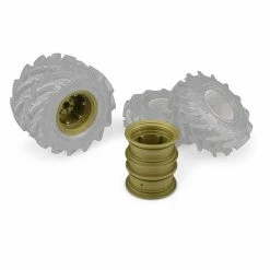 Wholesale ✨ Buy 🔥 JConcepts, Inc. Krimson Dually 2.6 Dual Wheels with Adapters, Gold/Olive (2) 🧨 🎉