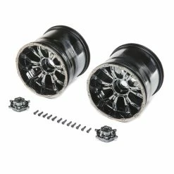 Flash Sale 🥰 Best Sale ⌛ Losi 1/8 420S Force Front/Rear 4.1 Wheels with Cap, Black Chrome, 20mm Hex (2): XXL/2 ⌛ 🔥