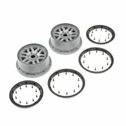 Cheap 👍 Wholesale ✔️ Losi 1/5 Front/Rear 4.75 Wheel and Beadlock Set, 24mm Hex, Grey (2): 5ive-T 2.0 🎁 ✨