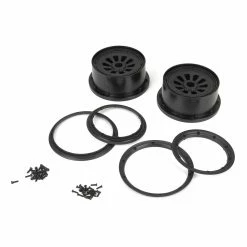 Outlet ⭐ Flash Sale 🎁 Losi 1/5 Wheel and Beadlock Set 4.75, 24mm Hex, Black (2): 5IVE-T 🛒 😉